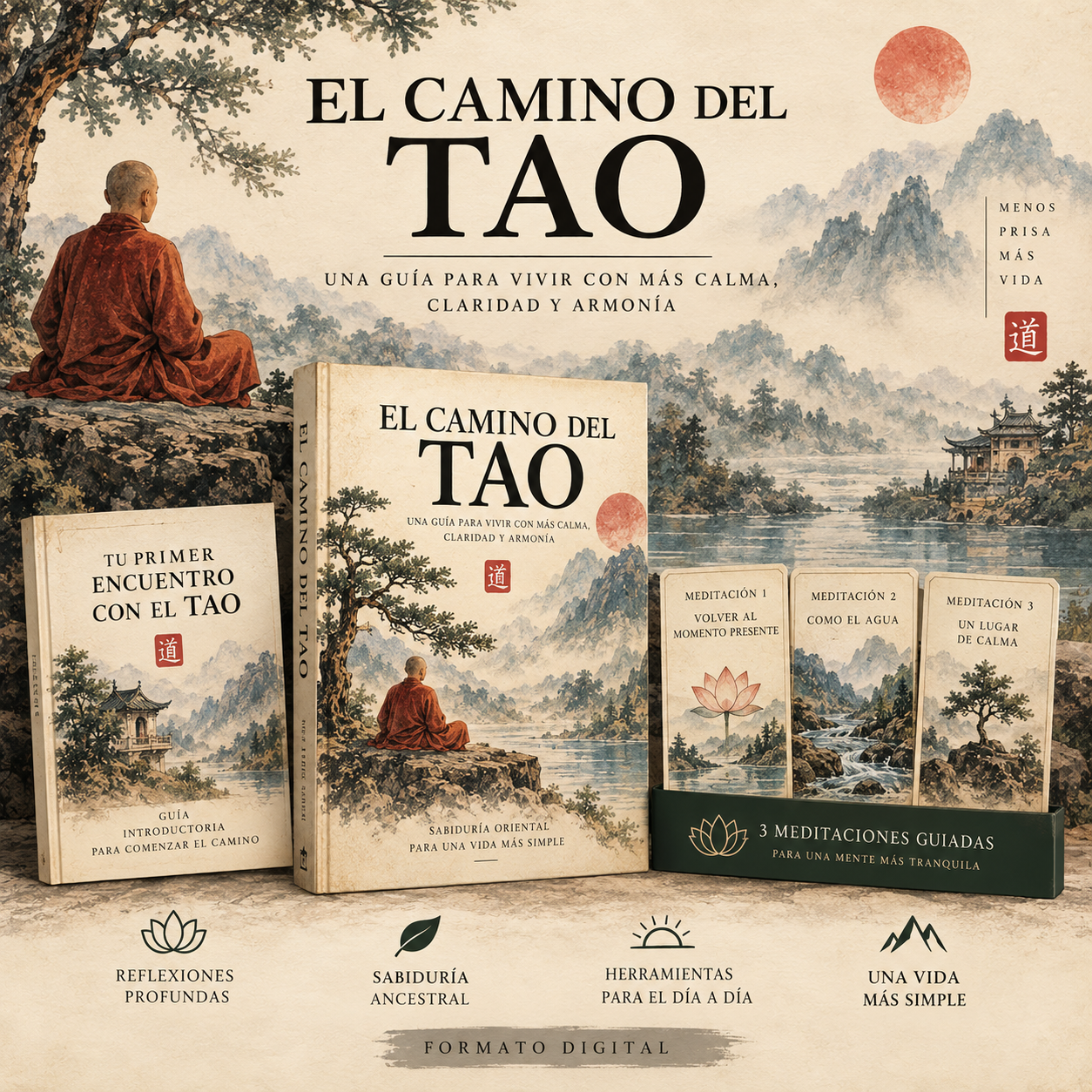Composición de El Camino del Tao, la guía introductoria y las tres meditaciones guiadas