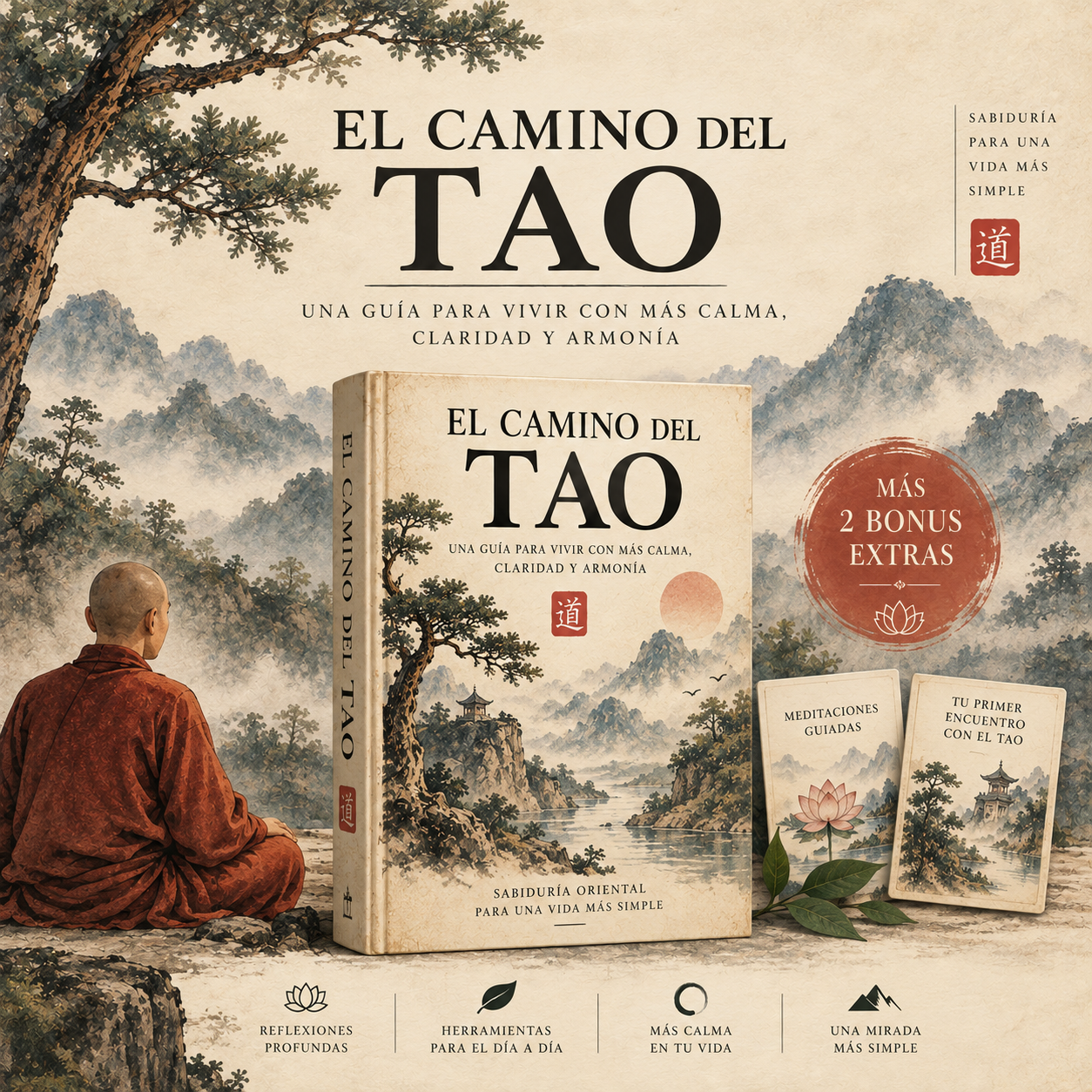 El Camino del Tao junto a sus dos bonos especiales en un paisaje oriental